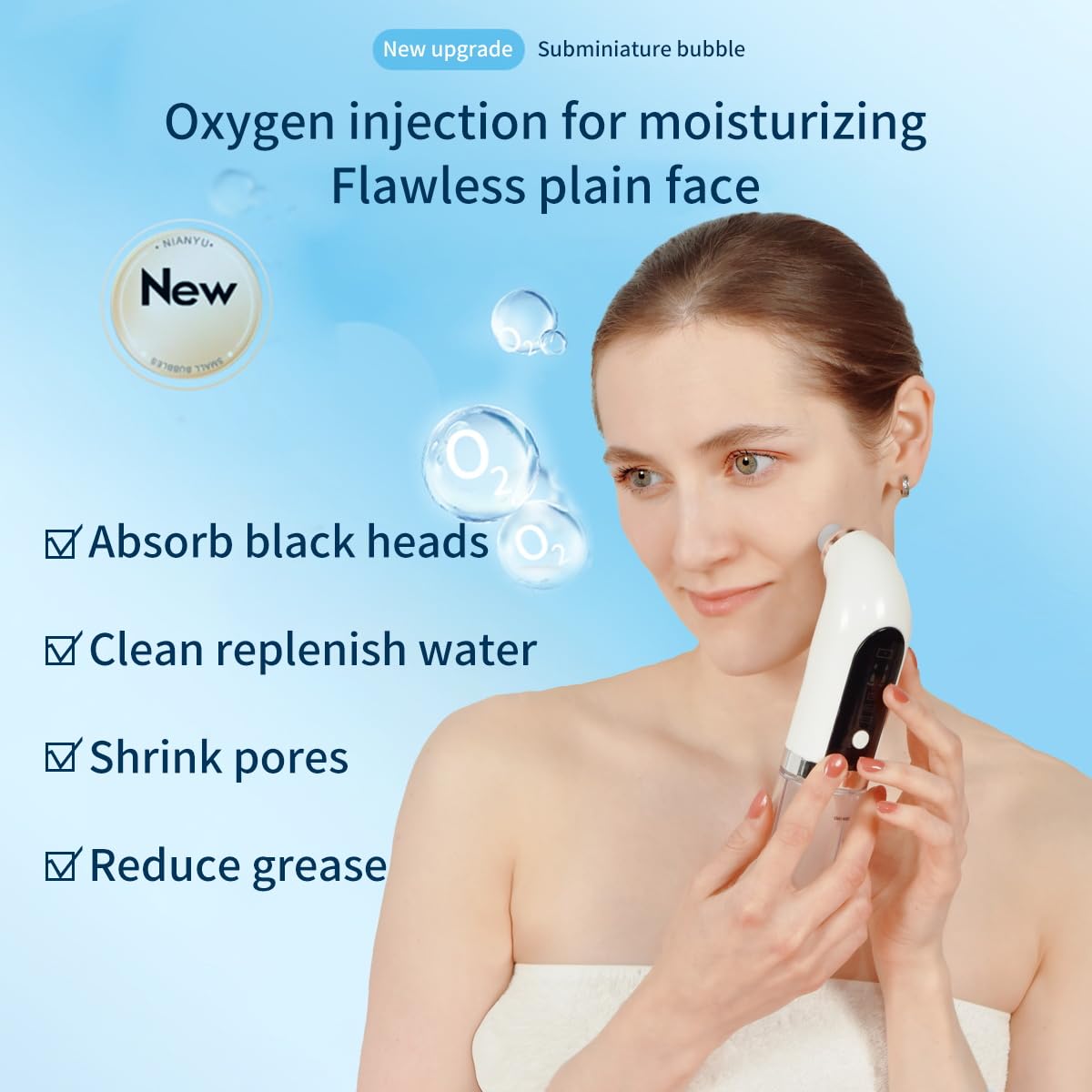 Popular Blackhead Remover Pore Vacuum Cleaner - PORTIGALIES USB Rechargeable Water Cycle Pore Cleanser 3 Adjustable Suction Modes 6 Suction Probe