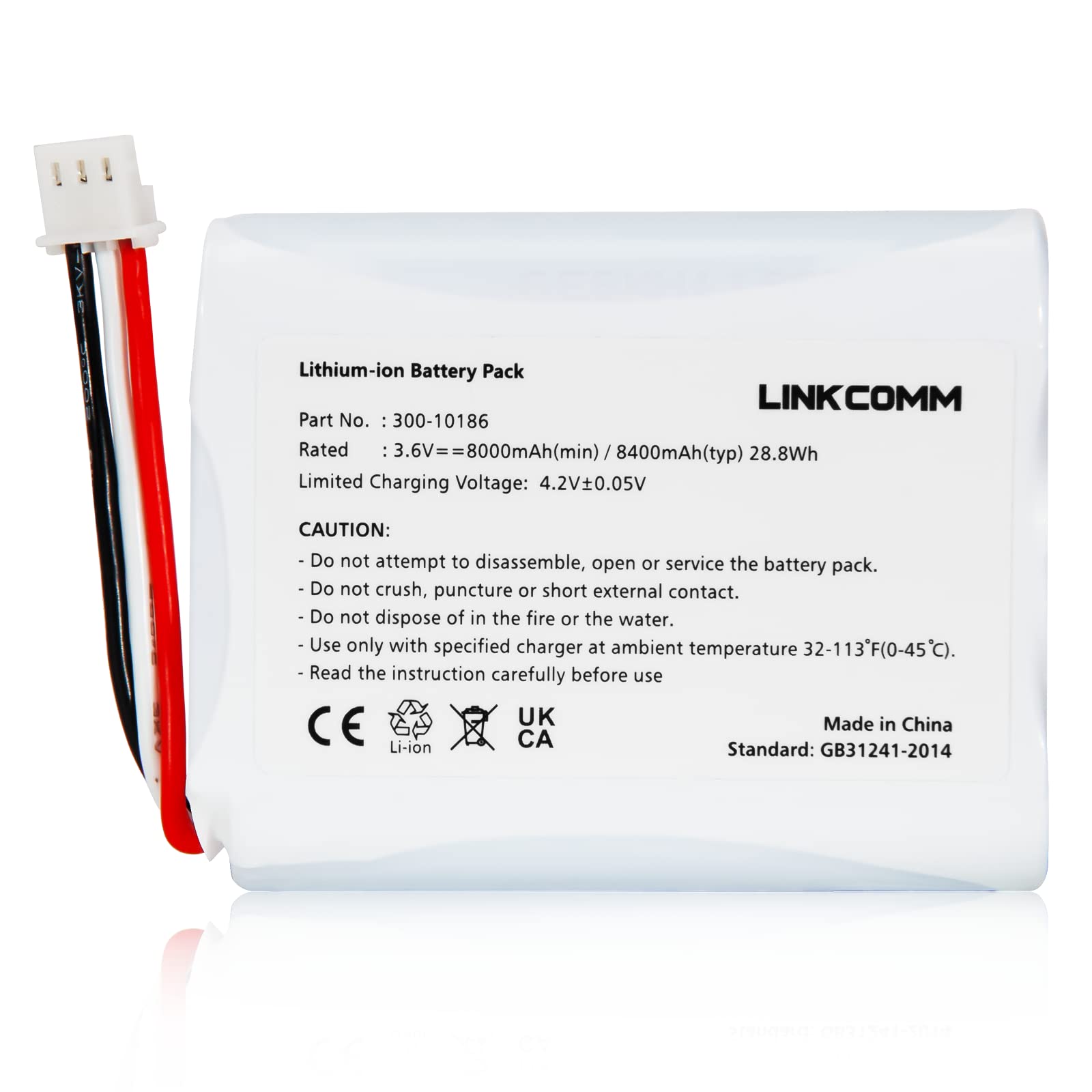 LINKCOMM 300-10186 Battery Replacement for ADT Command Smart Security Panel, 3.6V/4.2V 8000mAh Lithium ion Battery Pack