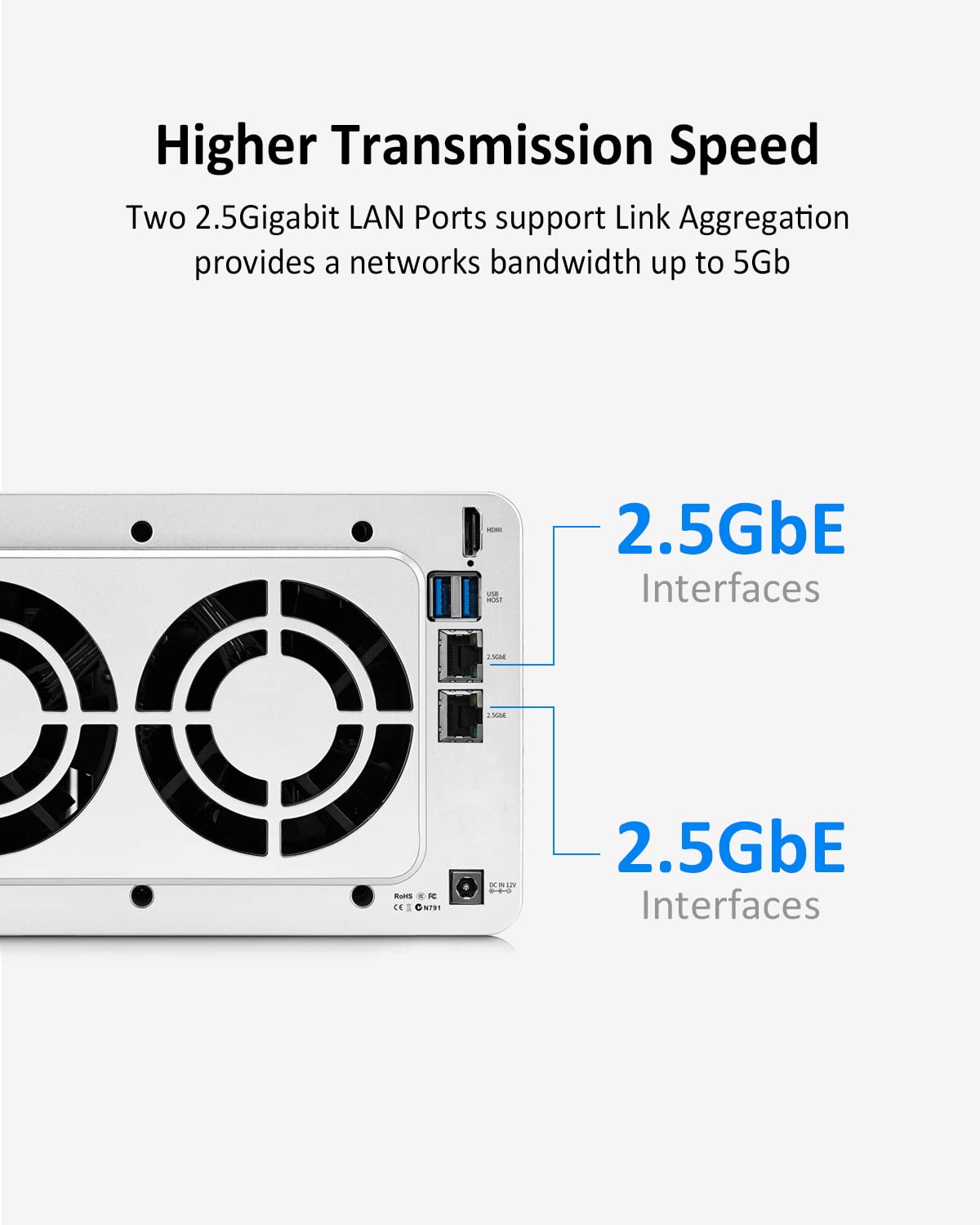 TERRAMASTER 2.5GbE NAS Server 4Bay F4-423 + 8GB DDR4 RAM