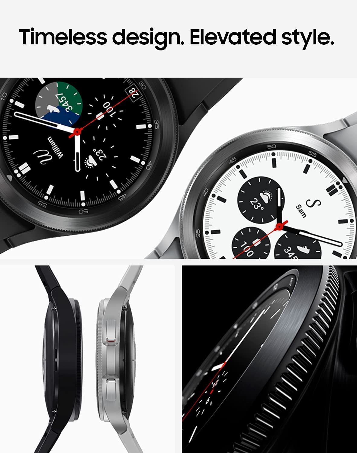 Samsung Galaxy Watch4 Classic Stainless Steel Smartwatch 46mm BT Silver - SM-R890NZSAXAA