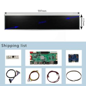 FanyiTek 24 inch 1920x360 DV240FBM-NB0 30pin IPS Stretched Bar LCD Screen and HDMI USB SD Audio LVDs Controller Board,for DIY Gaming Marquee Monitor/Supermarket Shelf Display