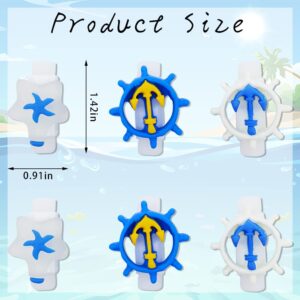 6pcs Ocean Charger Cable Protector for iPhone/ipad USB Cable, Cute Blue Plastic Cable Protectors Rudder Starfish Bites Protect USB Charger Phone Cable Accessories for Apple Cellphone Tablet Data Lines