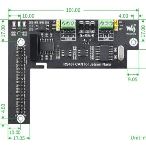 Coolwell RS485 CAN Expansion Board for Jetson Nano, Isolation Circuit Design, Onboard TVS, Built-in Protection Circuit