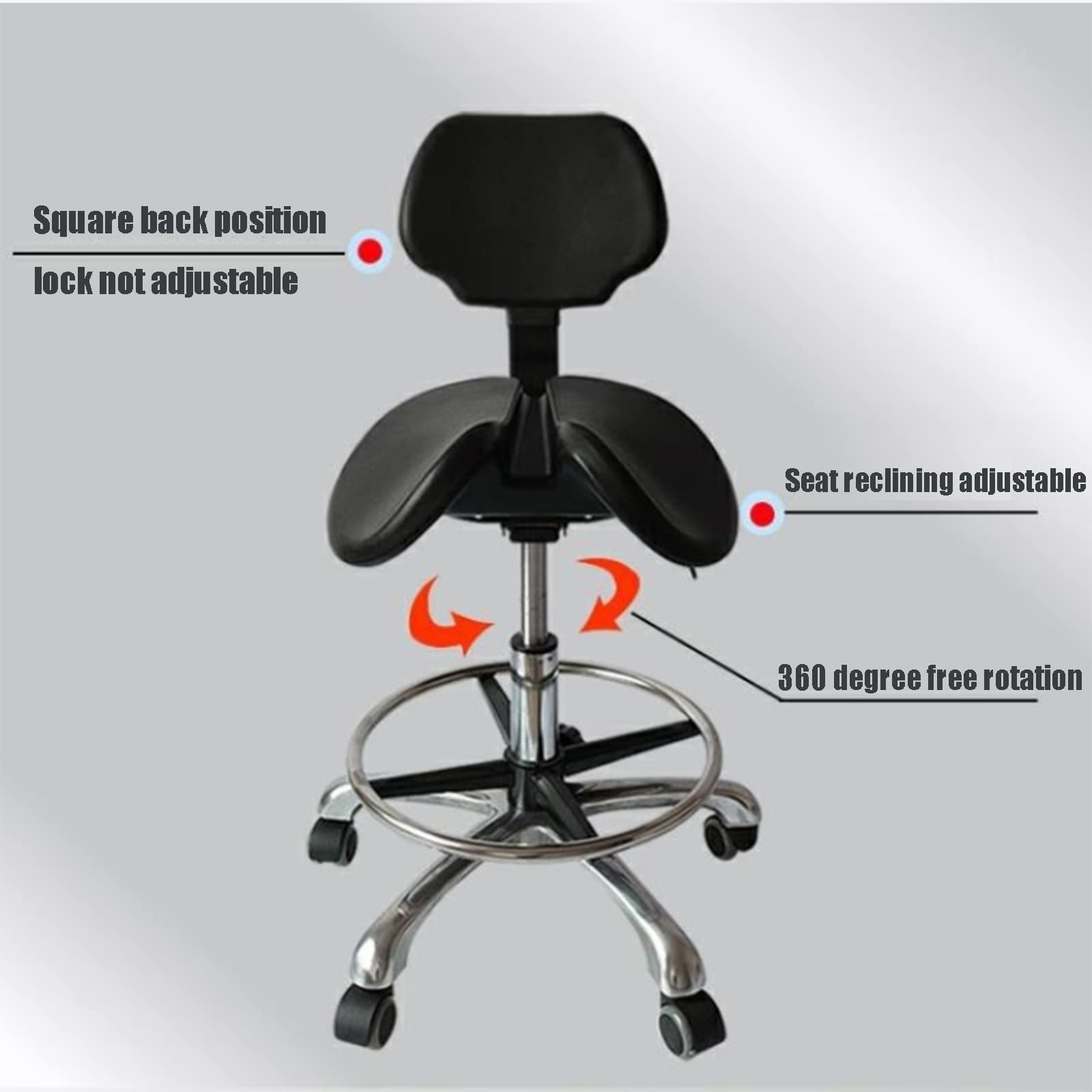 JMYSD Ergonomic Split Saddle Stool Dentist Chair Dental Stool Height Adjustable for Hospital Laboratory Salon Office Home,B1