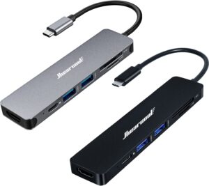 hiearcool 7in1 usb c adapter, usb c hub-(grey and black)