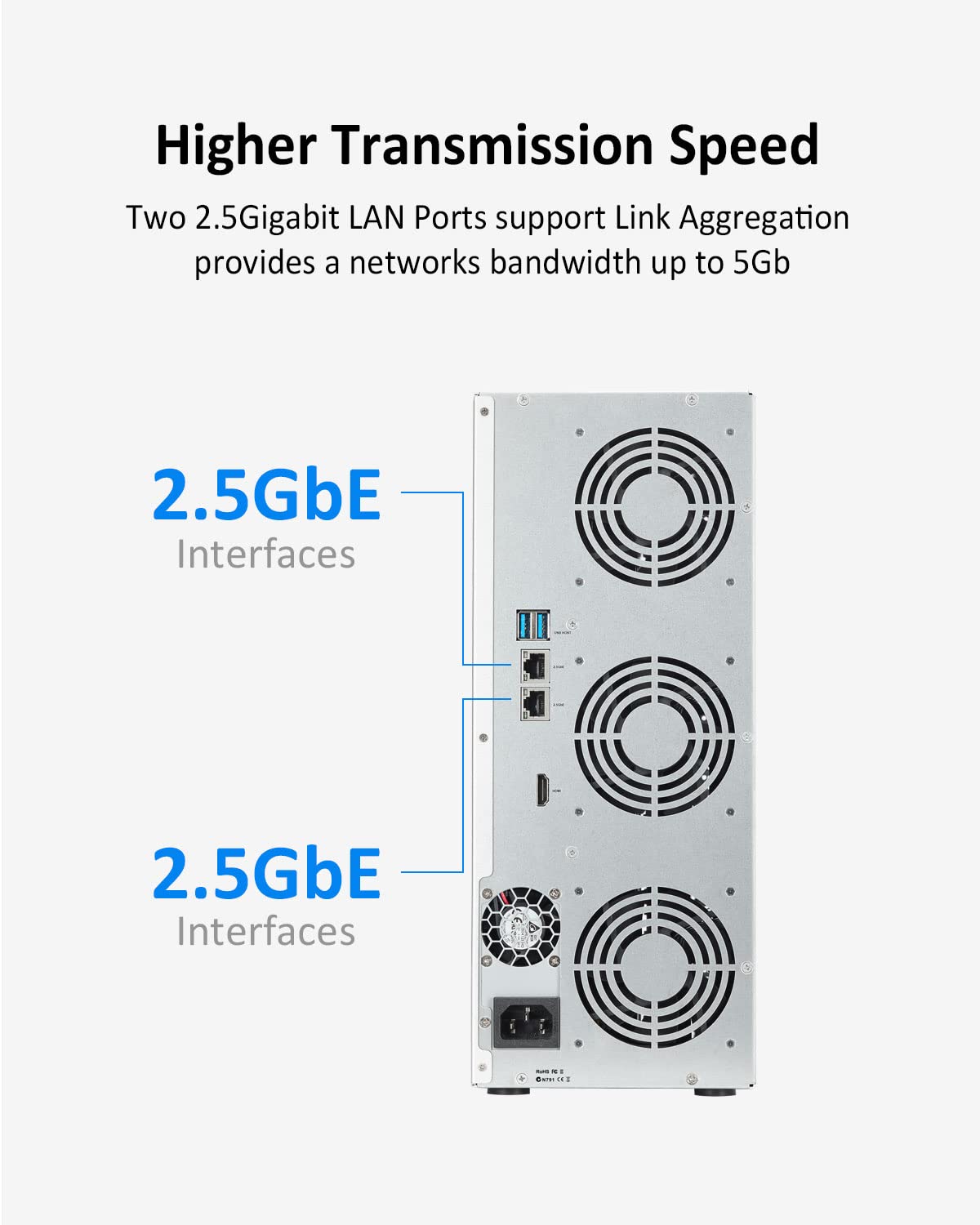 TERRAMASTER 2.5GbE NAS Server 9Bay T9-423 - DDR4 8G RAM