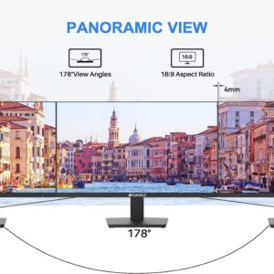 SANSUI Monitor 22 inch IPS Panel 1080p FHD 75Hz Computer Monitor with HDMI VGA, Ultra-Slim Bezel Ergonomic Tilt Eye Care LED Display for Home Office (ES-22F1 HDMI Cable Included)