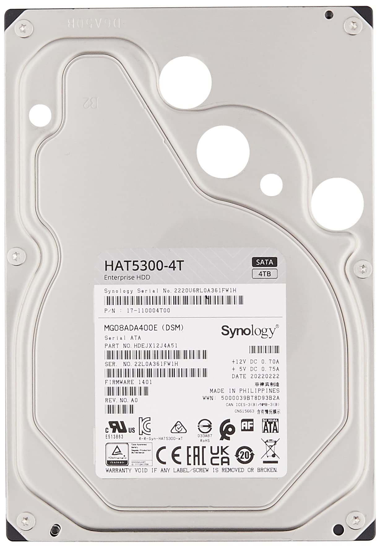 Synology HAT5300-4T 4 TB Hard Drive - 3.5" Internal - SATA (SATA/600)