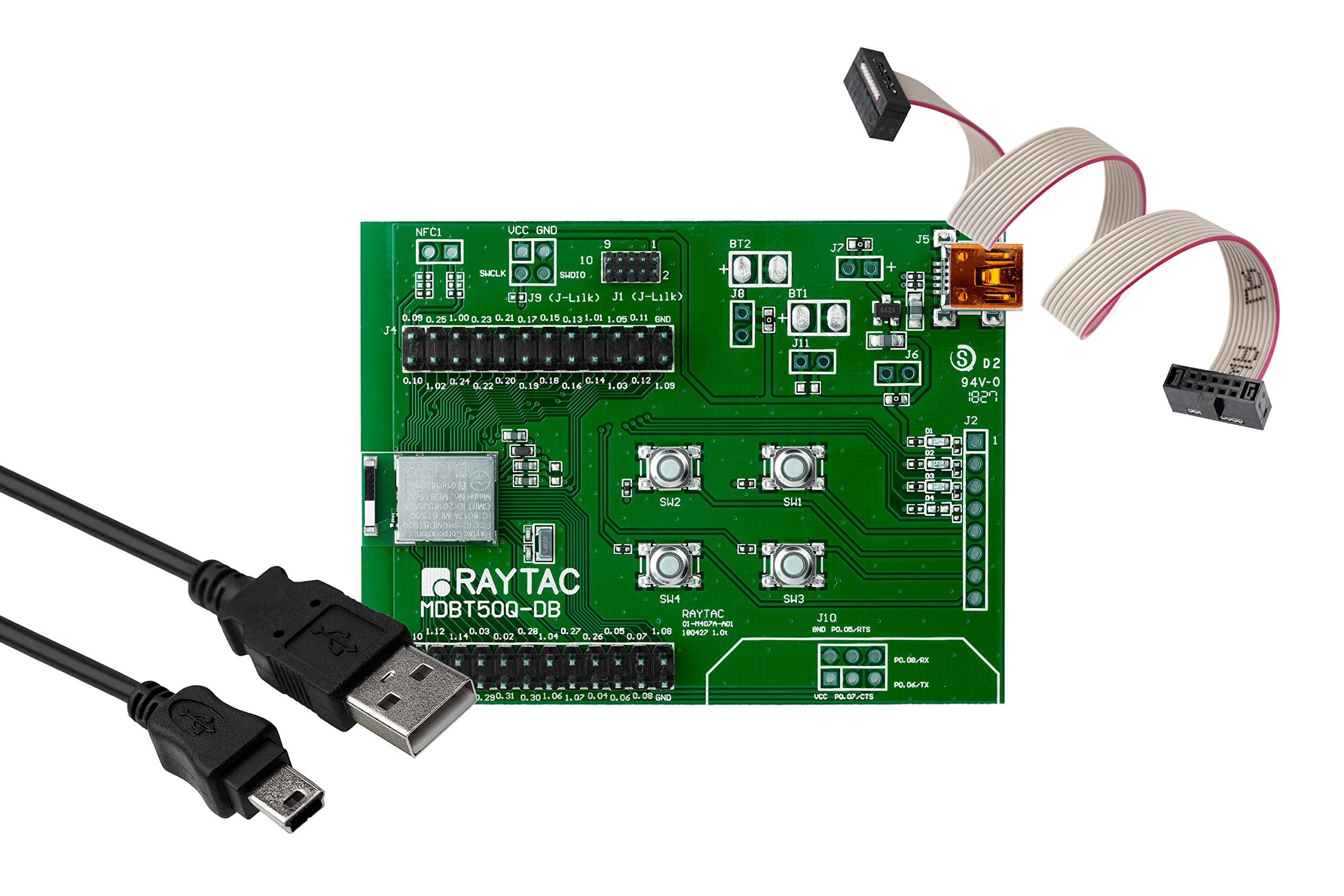 MDBT50Q-DB Nordic nRF52833 Module Demo Board Dev Kit 42 GPIO Bluetooth Module BT5.2 FCC IC CE Telec KC SRRC (Chip Antenna)