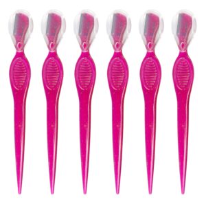 iconikal dermaplaning eyebrow razor tool, pink, 50-pack for shaping trimming primping morning routine