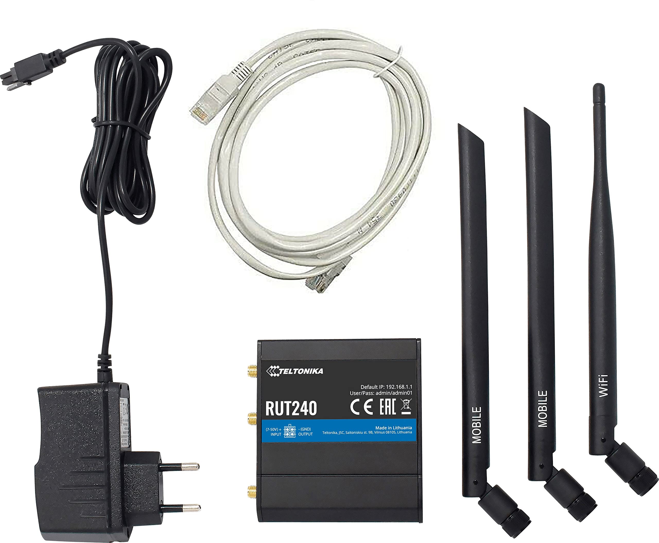 Teltonika RUT24001U000 - RUT240 LTE CAT4 Router (USA/Canada Carriers Excepte Verizon) with AC Adapter