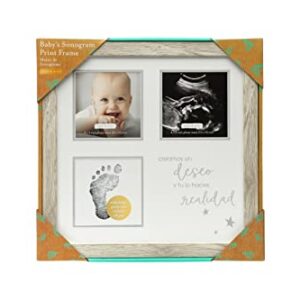 Kate & Milo Rustic Sonogram & Print Frame, Spanish, Baby Handprint or Footprint Keepsake Frame, Baby Ultrasound Picture Frame, We Made A Wish And You Came True Gender-Neutral Nursery Décor