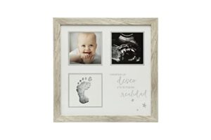 kate & milo rustic sonogram & print frame, spanish, baby handprint or footprint keepsake frame, baby ultrasound picture frame, we made a wish and you came true gender-neutral nursery décor