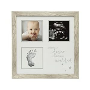 Kate & Milo Rustic Sonogram & Print Frame, Spanish, Baby Handprint or Footprint Keepsake Frame, Baby Ultrasound Picture Frame, We Made A Wish And You Came True Gender-Neutral Nursery Décor