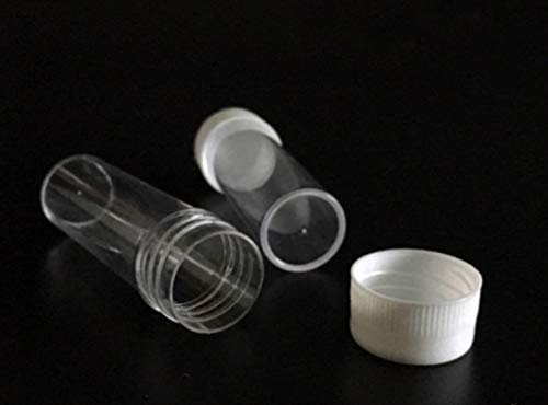 12 PCS 25ml/0.8oz Plastic Sample Bottles Test Tubes Storage Vials Sample Container with Screw Cap