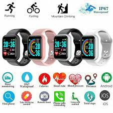 smartwatch Waterproof sports reloj y68 d20 smart watch cheap Online Wearable Devices (BLACK)