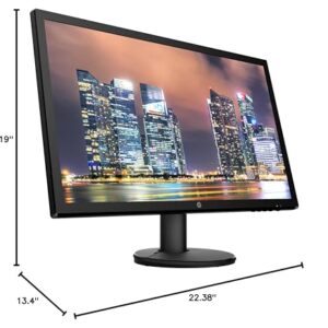 HP V24 24 inch TN Full HD 1920 x 1080 LED Backlit LCD Monitor 2-Pack Bundle with HDMI & VGA Ports, FreeSync, 75Hz Refresh Rate, Low Blue Light, Desk Mount Clamp Dual Monitor Stand, & Mini Speaker