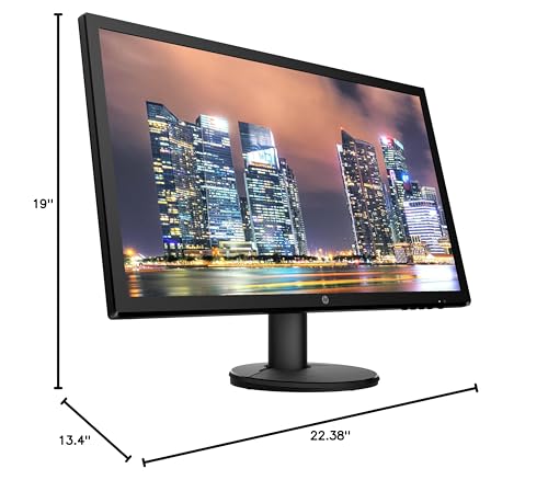 HP V24 24 inch TN Full HD 1920 x 1080 LED Backlit LCD Monitor 2-Pack Bundle with HDMI & VGA Ports, FreeSync, 75Hz Refresh Rate, Low Blue Light, Desk Mount Clamp Dual Monitor Stand, & Mini Speaker