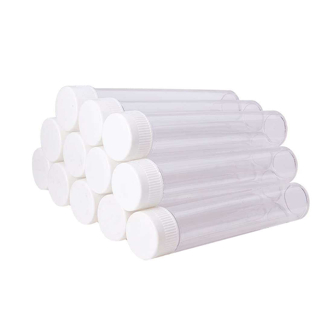 12 PCS 25ml/0.8oz Plastic Sample Bottles Test Tubes Storage Vials Sample Container with Screw Cap