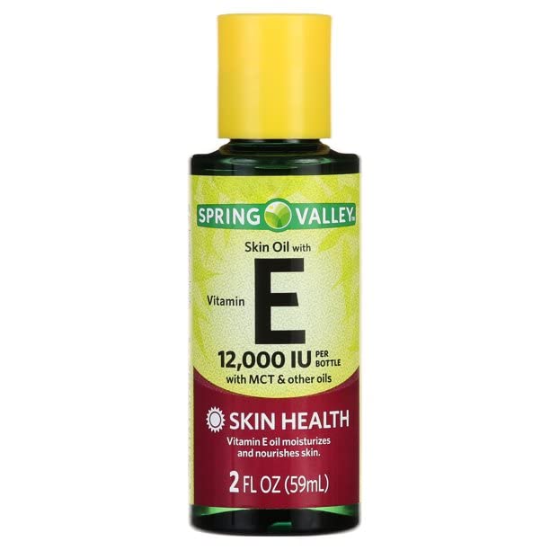 Foxie Spring Valley Vitamin E Oil with Keratin For Skin Health, 12000 IU, 2 fl oz