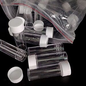 12 PCS 25ml/0.8oz Plastic Sample Bottles Test Tubes Storage Vials Sample Container with Screw Cap