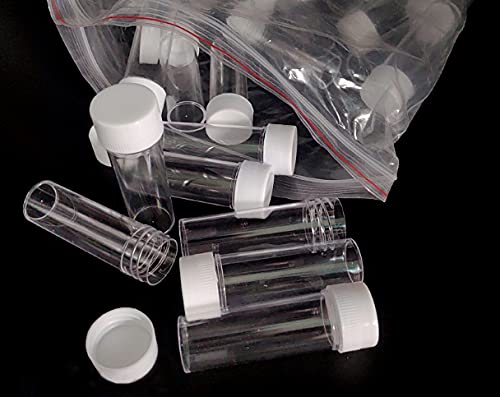 12 PCS 25ml/0.8oz Plastic Sample Bottles Test Tubes Storage Vials Sample Container with Screw Cap