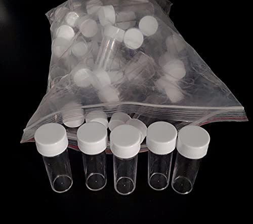 12 PCS 25ml/0.8oz Plastic Sample Bottles Test Tubes Storage Vials Sample Container with Screw Cap