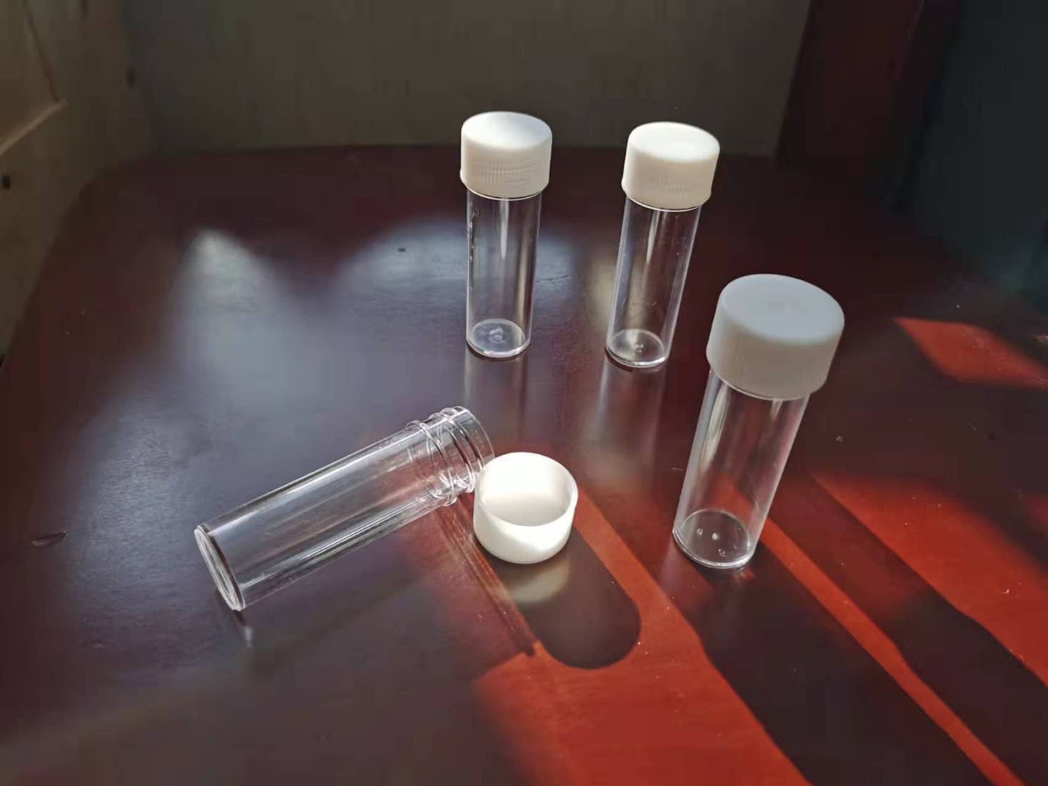 12 PCS 25ml/0.8oz Plastic Sample Bottles Test Tubes Storage Vials Sample Container with Screw Cap