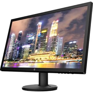 HP V24 24 inch TN Full HD 1920 x 1080 LED Backlit LCD Monitor 2-Pack Bundle with HDMI & VGA Ports, FreeSync, 75Hz Refresh Rate, Low Blue Light, Desk Mount Clamp Dual Monitor Stand, & Mini Speaker