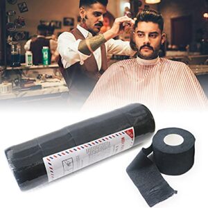 Erioctry 2 Rolls/ 200Counts Black Disposable Barber Neck Paper Strips Professional Stretchy Paper Neck Bands Hairdressing Tool Barber Accessories for Salon Hair Cutting Shaving Styling Coloring