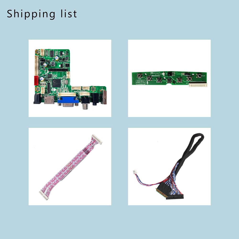 FanyiTek HD-MI VGA USB AV LVDS Control Board VS-M53V2.0 for 15.6" 17.3" 1920x1080 N156HGE-L11 N173HGE-L21 LP173WF1 B173HW01 40pin WLED LCD Screen