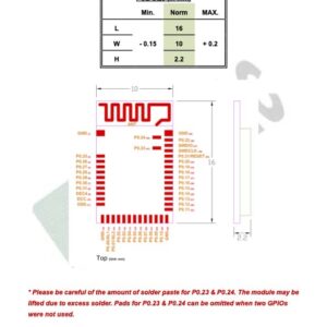 MDBT42Q-P512KV2 Nordic nRF52832 Solution Chip ANT 32 GPIO Bluetooth Module BT5.2 FCC IC CE Telec KC SRRC (3pcs Pak)