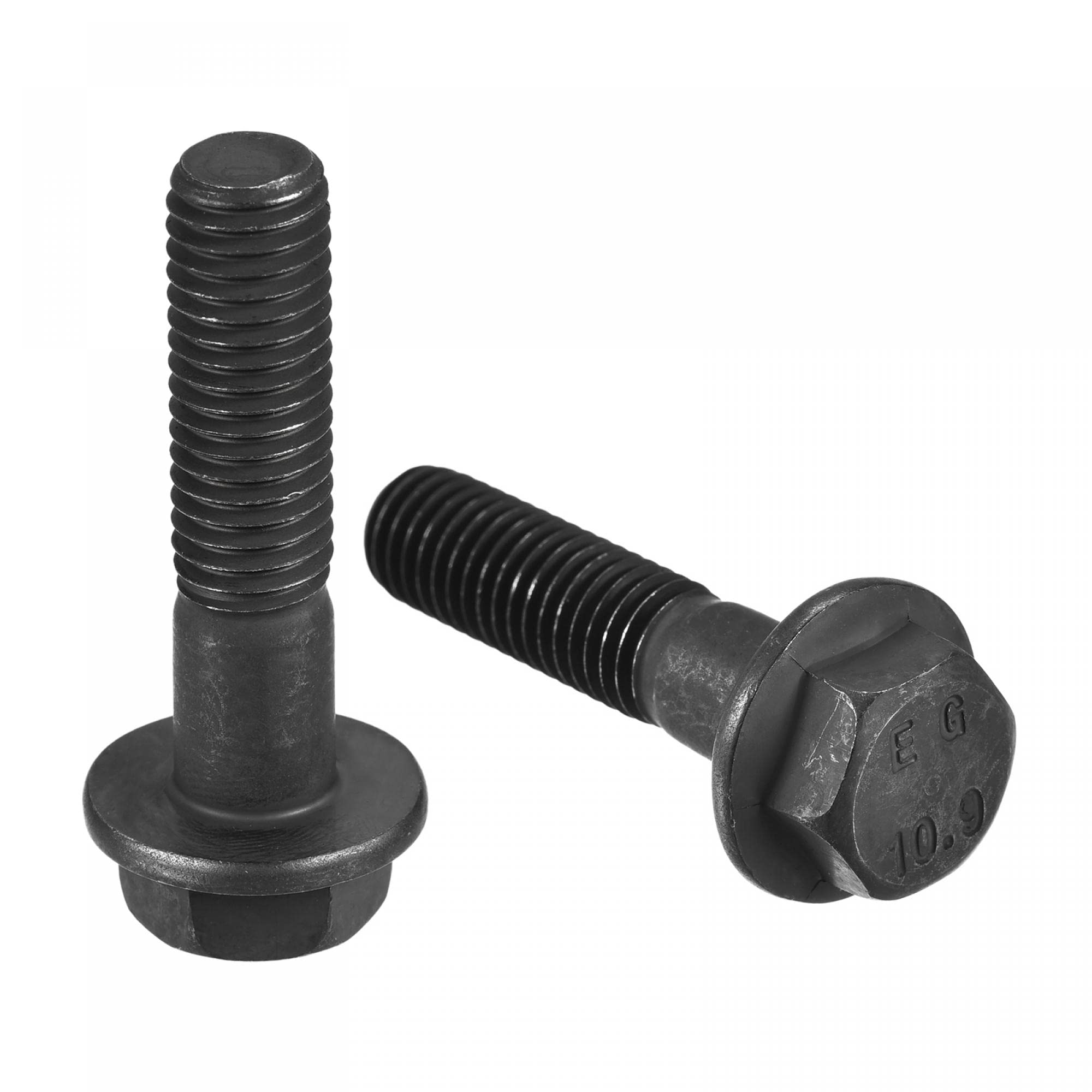 uxcell Metric M10x45mm Hex Flange Bolts, 3pcs 10.9 Grade Carbon Steel Hexagon Head Screws