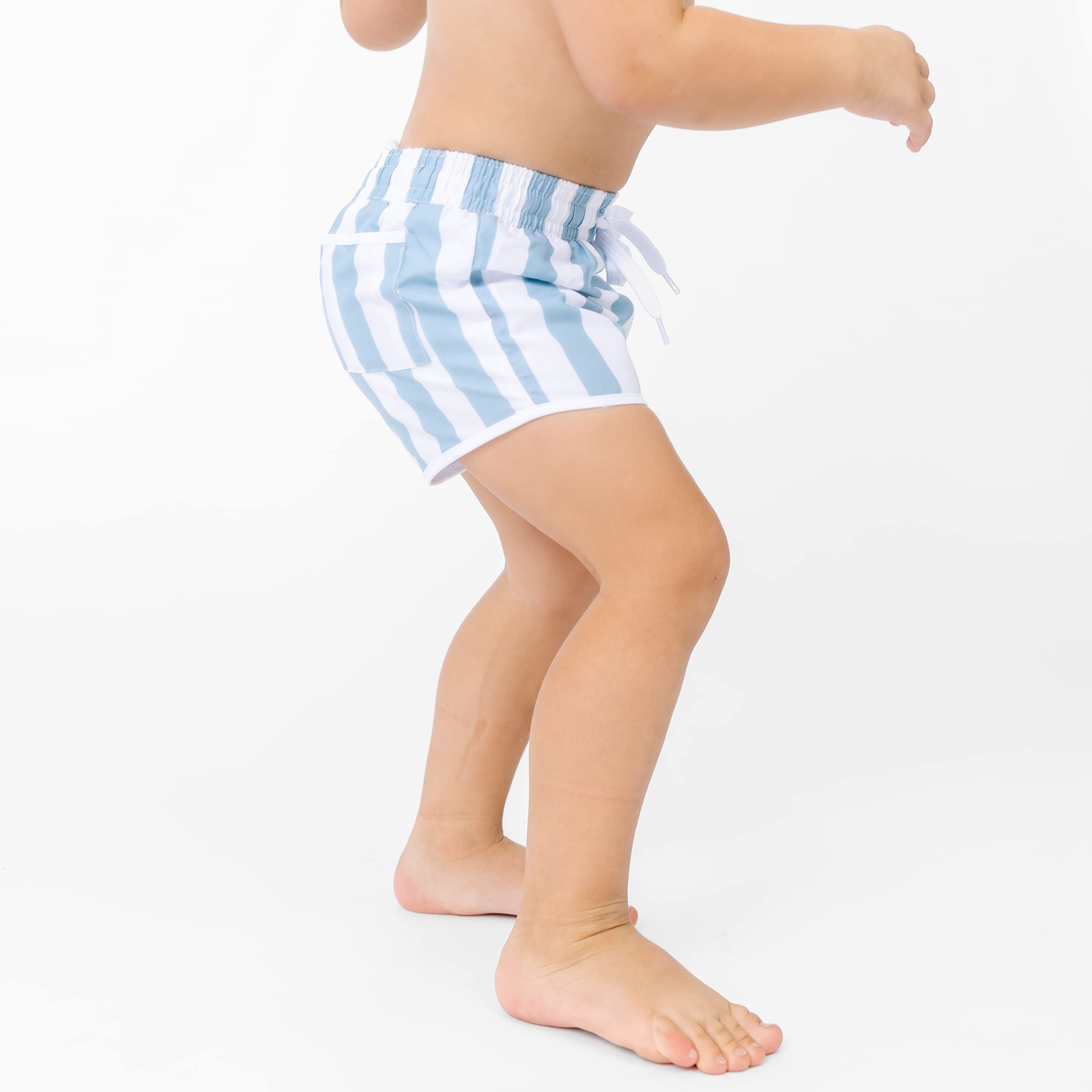 Sisterly Market Swim Shorts - Stripes (age, 3_years, 4_years, Light Blue Stripe)