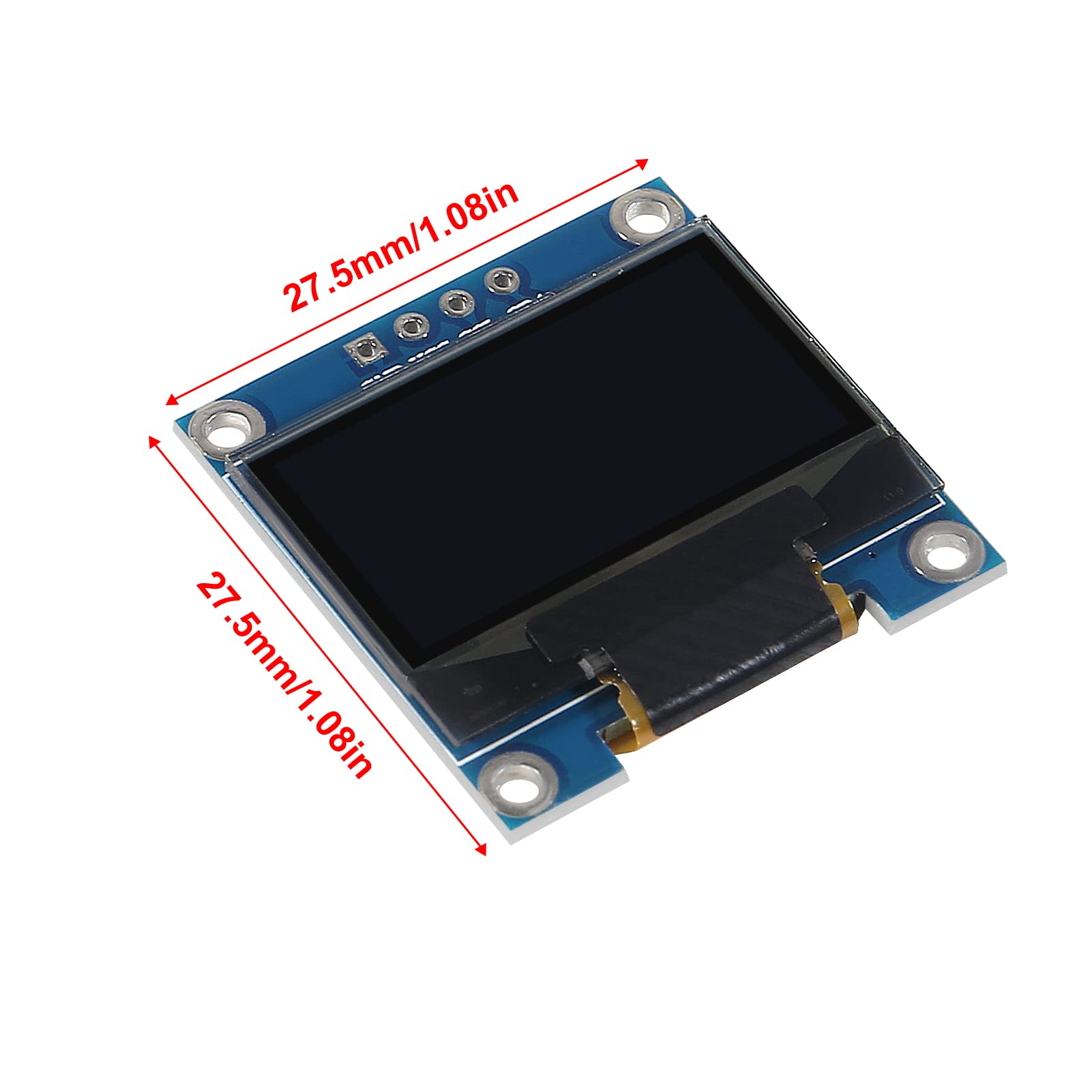 DWEII 6PCS OLED Display Module I2C IIC 128X64 0.96 Inch Display Module SSD1315 Yellow Blue Two-Color Display with Pins for Arduino UNO R3 STM