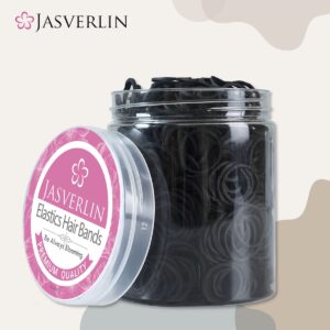 JASVERLIN Black Rubber Bands for Hair 1000pcs, Small Baby Hair Ties Ponytail Holder Tiny Hair Elastics Bands for Baby Girls Women 1/2inch