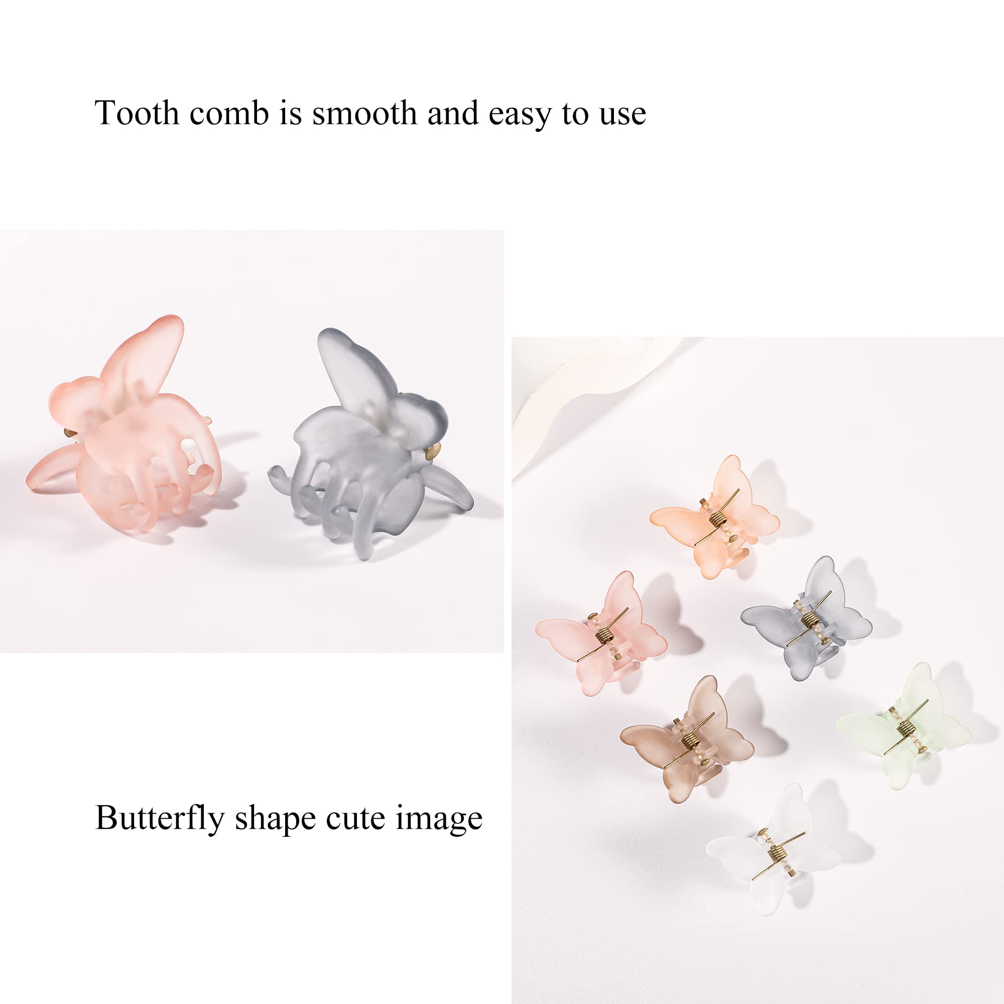 Mini Butterfly Hair Accessories - Tiny Claw Clips for Girls and Women, 90s Cute Hair Clips for Toddlers