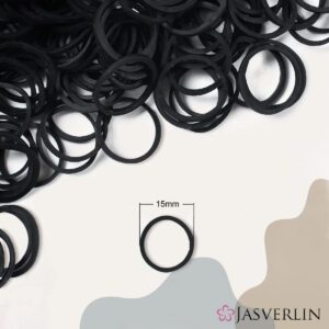 JASVERLIN Black Rubber Bands for Hair 1000pcs, Small Baby Hair Ties Ponytail Holder Tiny Hair Elastics Bands for Baby Girls Women 1/2inch