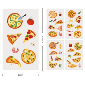 24 Sheets Pizza Temporary Tattoos, Birthday Decorations Pizza Party Favors