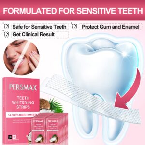 PERSMAX Teeth Whitening Strips 14 Treatments, Enamel Safe for Whiter Teeth, Non-Slip Sensitivity Free Dental Teeth Whitening Kit, Pack of 28 Strips