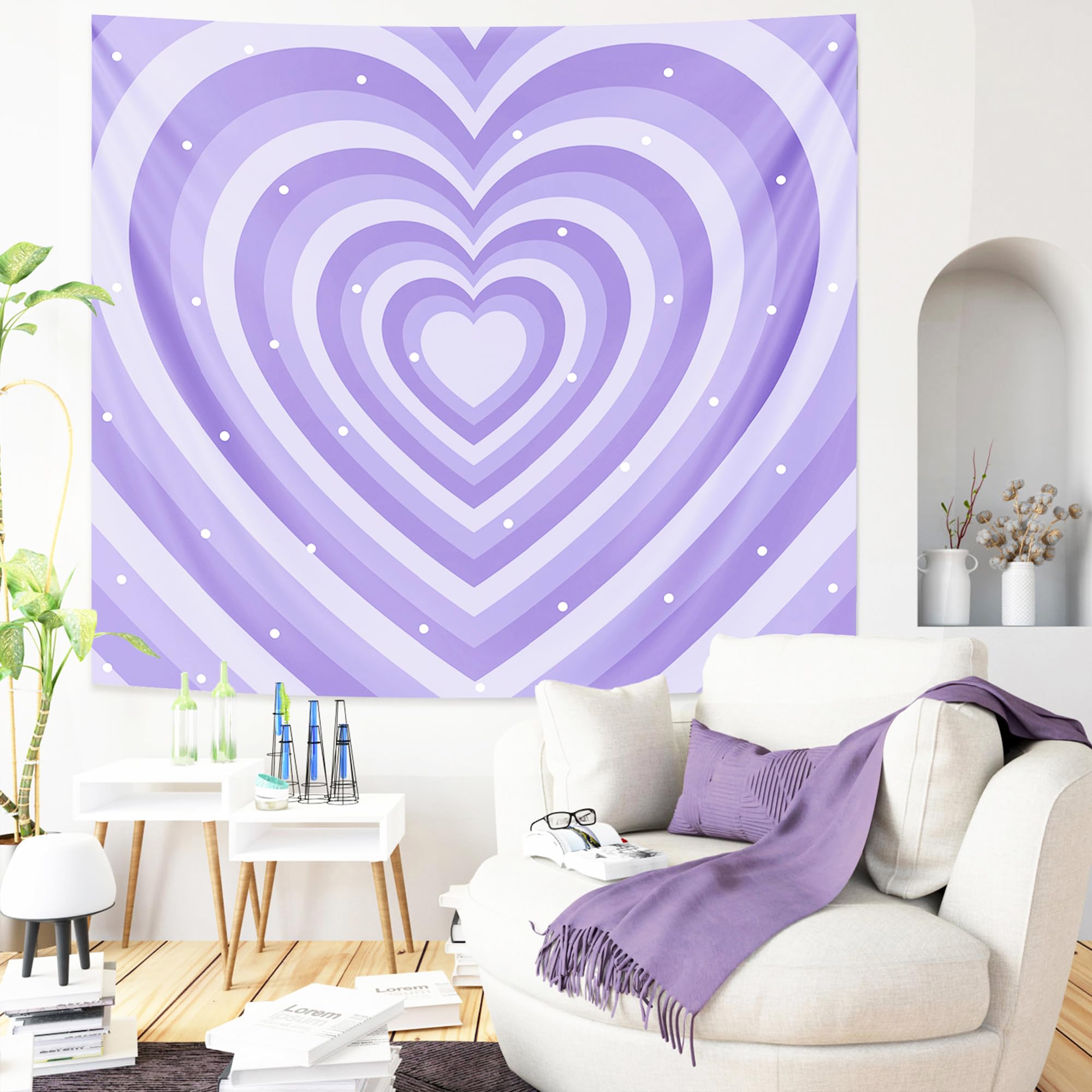 Pecfamly Purple Tapestry - Y2K Tapestry - Y2K Room Decor - Tapestry Y2K - Purple Room Decor - Tapestry Purple - 2000S Room Decor - Cute Tapestry for Bedroom - Y2K Bedroom Decor - Purple Wall Decor