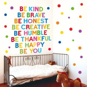 DECOWALL SG-2204 Be Kind Wall Decals Stickers Kids Removable Nursery murals Inspirational Classroom Children Words Quotes Room Window School Bathroom playroom Nurse Office Decorations Motivational