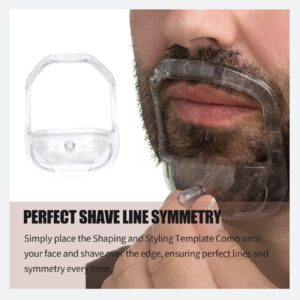 5 Pcs Beard Grooming Set - Face Hair Styling Tool, Goatee Mustache Trimmer Guide with Transparent Templates