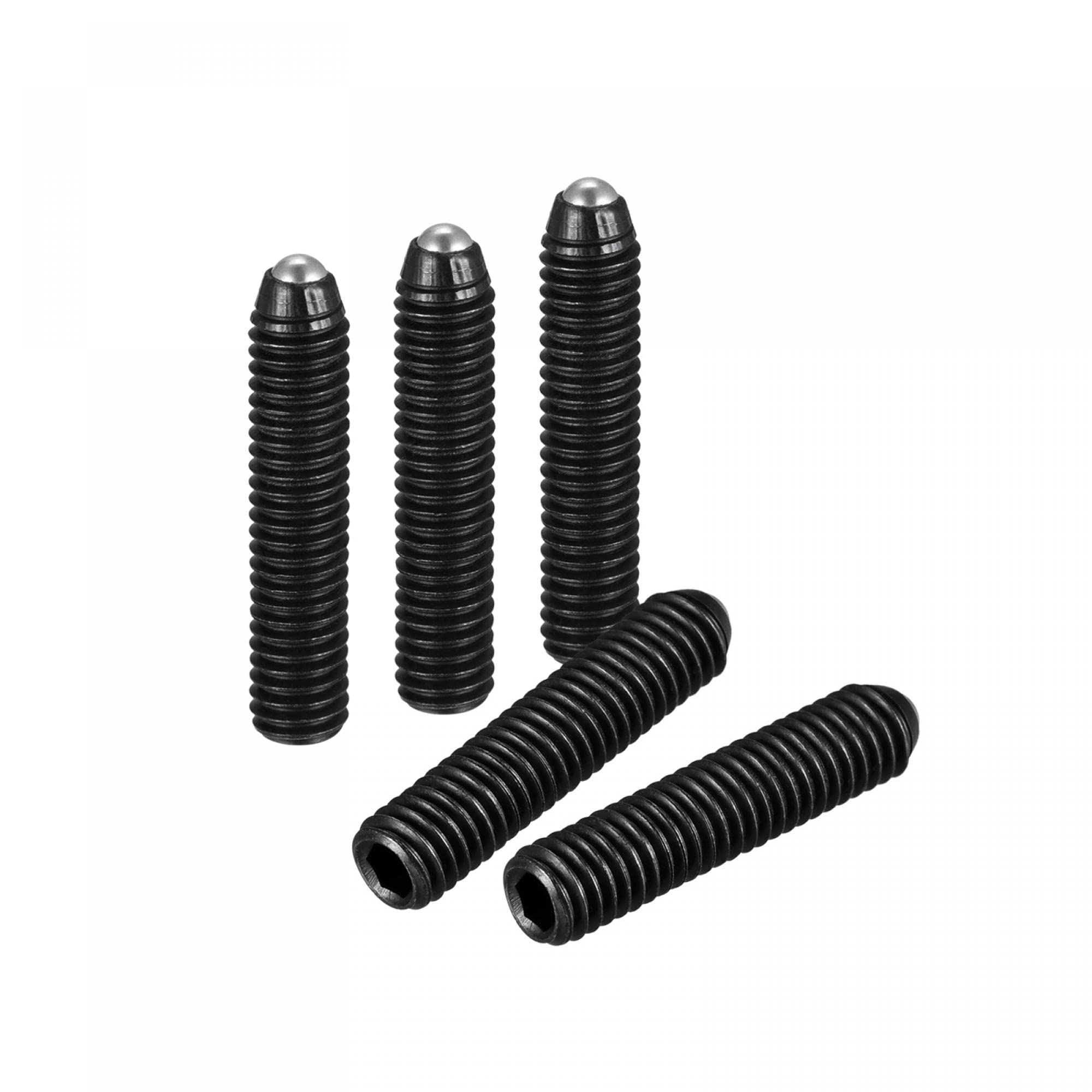 uxcell Ball Point Set Screws, 5pcs M6 x 30mm High Carbon Steel Metric Spring Hex Socket Grub Screw