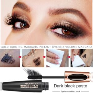 4 Pack 4D Silk Fiber Lash Mascara Extension Voluminous Fiber Mascara Waterproof & Smudge-Proof Mascara Long-Lasting No Flaking Natural No Clumping,All Day Exquisitely Full