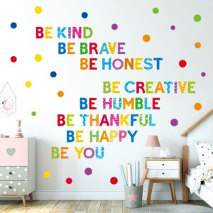 DECOWALL SG-2204 Be Kind Wall Decals Stickers Kids Removable Nursery murals Inspirational Classroom Children Words Quotes Room Window School Bathroom playroom Nurse Office Decorations Motivational