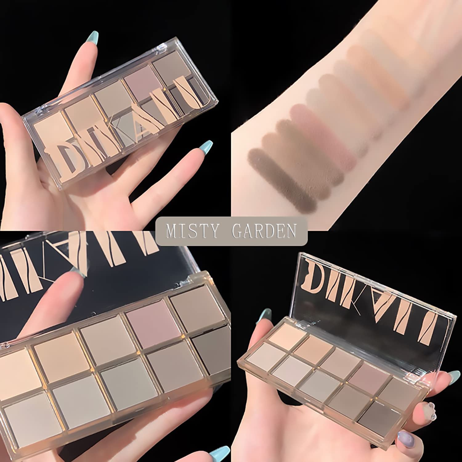 Sulily 10 Colors Eyeshadow Palette Matte Nude Shimmer Eye Makeup Palette,High Pigmented, Naturing-Looking, Ultra-Blendable,Long Lasting High ​Pigment with 2 Eyeshadow Brush (04+05)