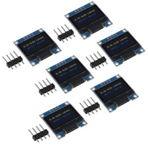 dweii 6pcs oled display module i2c iic 128x64 0.96 inch display module ssd1315 yellow blue two-color display with pins for arduino uno r3 stm