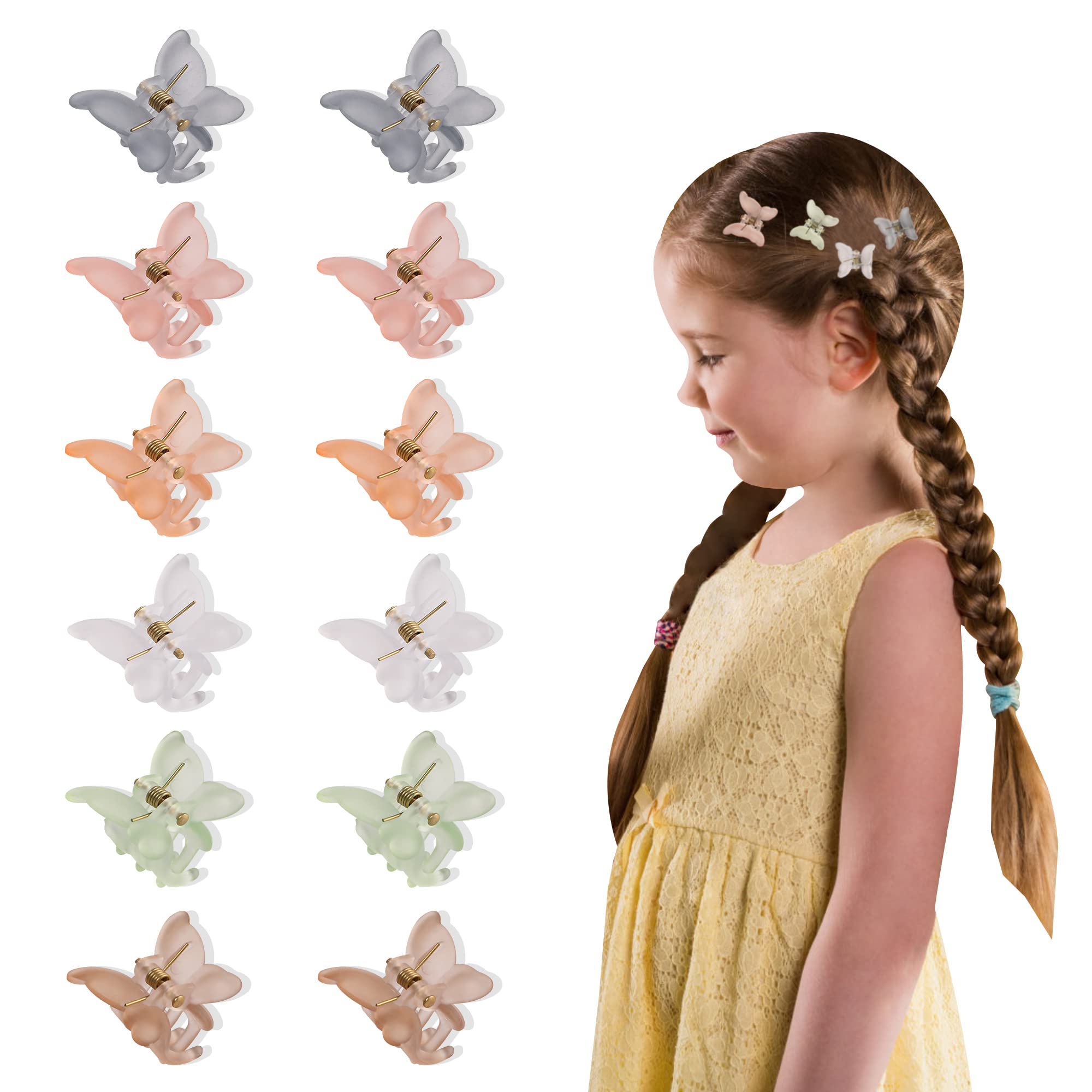 Mini Butterfly Hair Accessories - Tiny Claw Clips for Girls and Women, 90s Cute Hair Clips for Toddlers