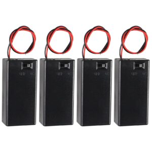 diann 4pcs 9v battery holder with on/off switch 9v battery case with switch 9v battery case holder with cover storage case holder